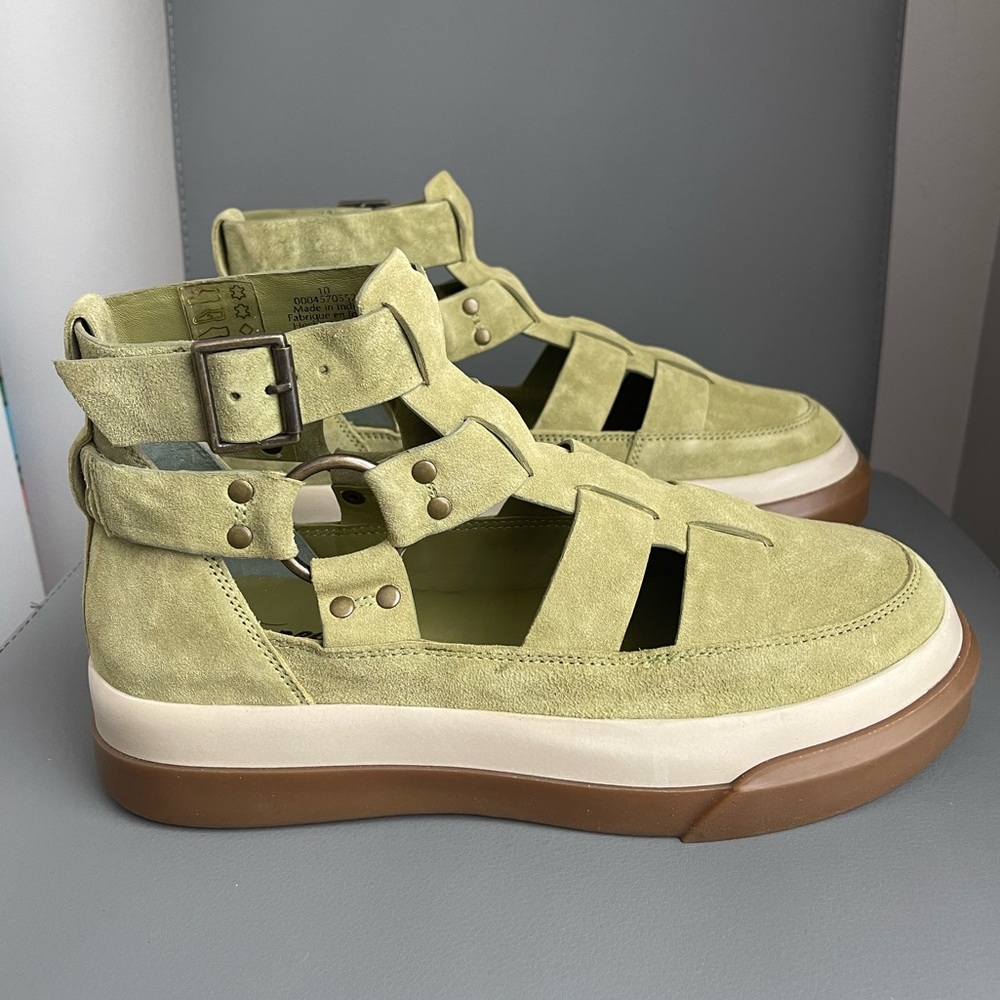 New Free People Bodhi Fisher Olive Moss Sneaker Size 10